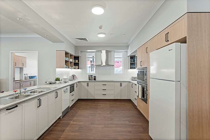 domestic kitchen inside care home